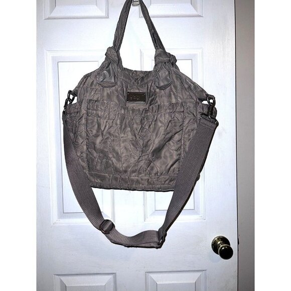 MARC BY MARC JACOBS Workwear Tote Quilted Gray Nylon Pretty Eliza Diaper Bag - Picture 2 of 16
